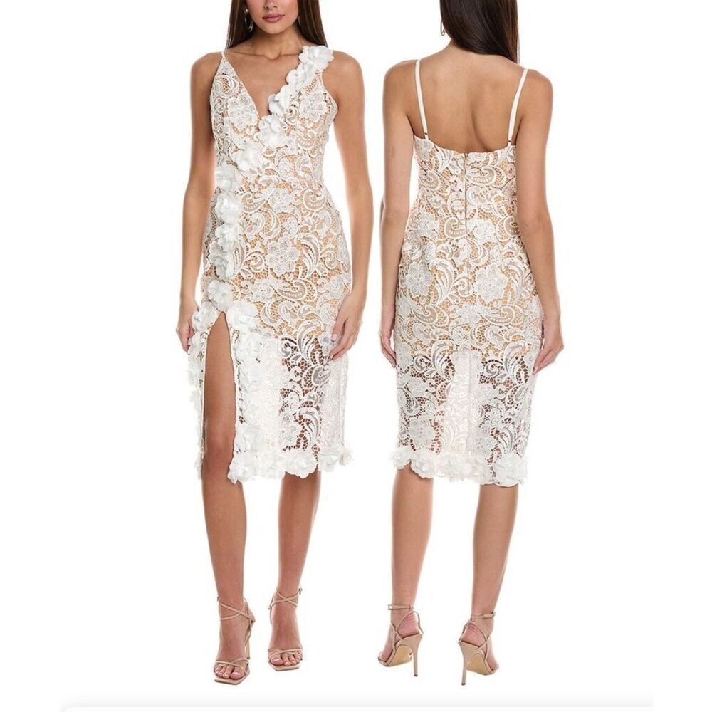 HELSI Gilt Sloane Lace Midi Dress in White Floral bachelorette Size XS NWOT - Picture 2 of 6